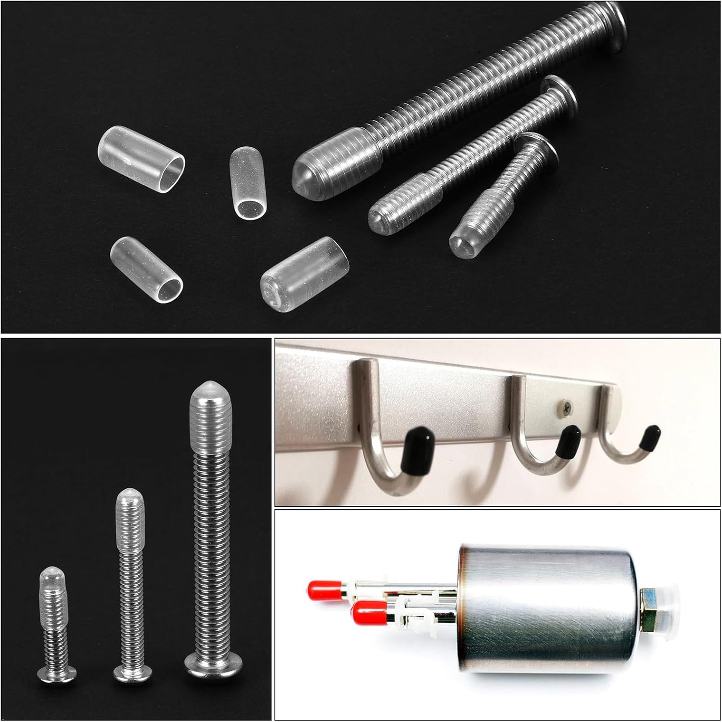 uxcell 20pcs Rubber End Caps Protective Caps 18mm ID Vinyl PVC Round Tube Bolt Cap Cover Screw Thread Protectors, Clear