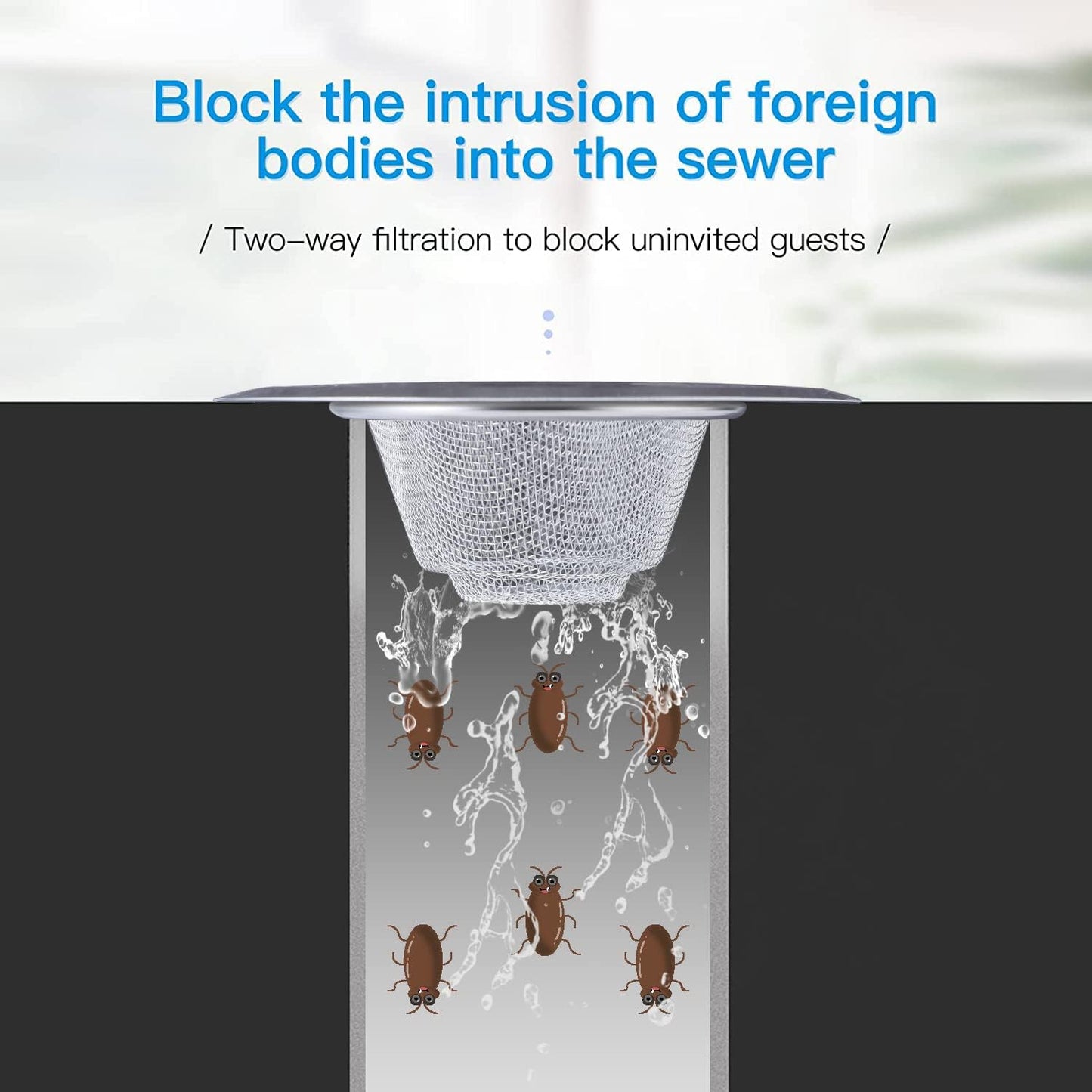 Mesh Sink Strainer Set of 3, MSY BIGSUNNY Stainless Steel Kitchen Sink Strainer Kitchen Drain Strainer with Large Wide Rim(4.5"+3.6"+2.8" Diameter) for Kitchen Sinks