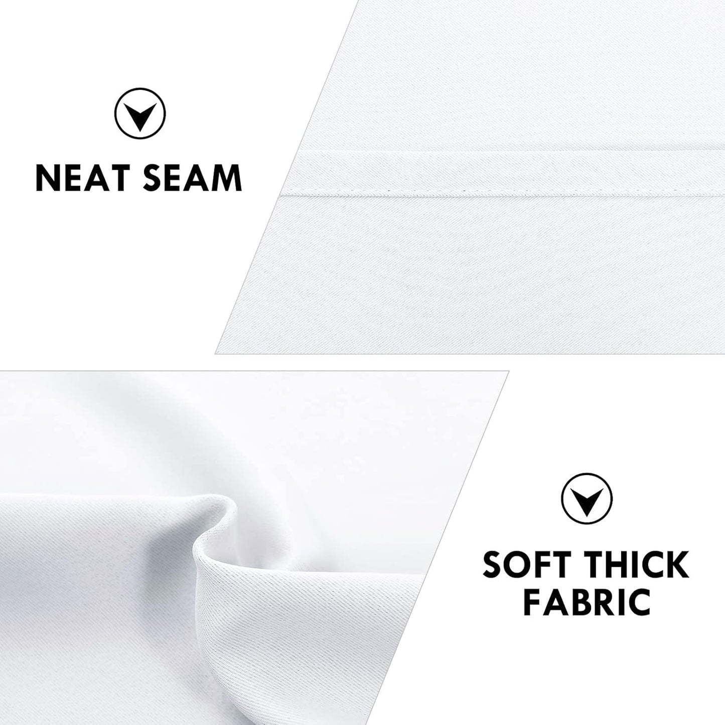 DWCN Blackout Curtains for Bedroom – Thermal Insulated Room Darkening Drapes for Living Room, Greyish White, W 42 x L 84 Inch, Set of 2 Rod Pocket Curtain Panels