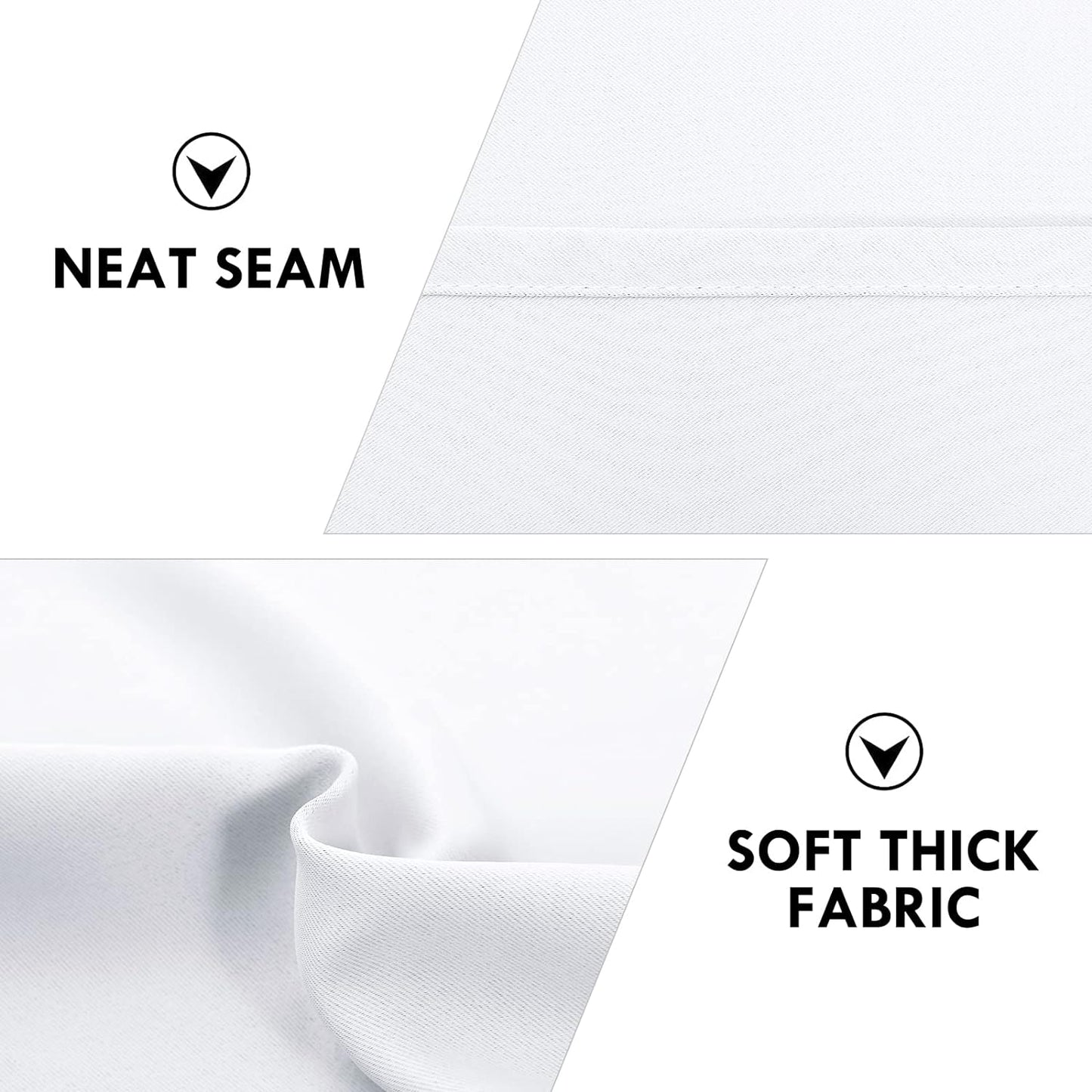 DWCN Blackout Curtains for Bedroom - Thermal Insulated Privacy Energy Saving Rod Pocket Drapes for Living Room, W 38 x L 63 Inch, Greyish White, Set of 2