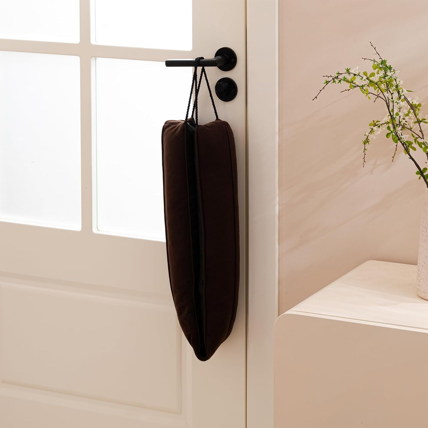 Sunolga 2-Pack 38" Door Draft Stopper Blocks Hot and Cold Air with Removable Washable Cover for Gaps Up to 3", All-Season Seal for Noise, Wind, Door Sweep for Bottom of Door, Home Essentials, Brown