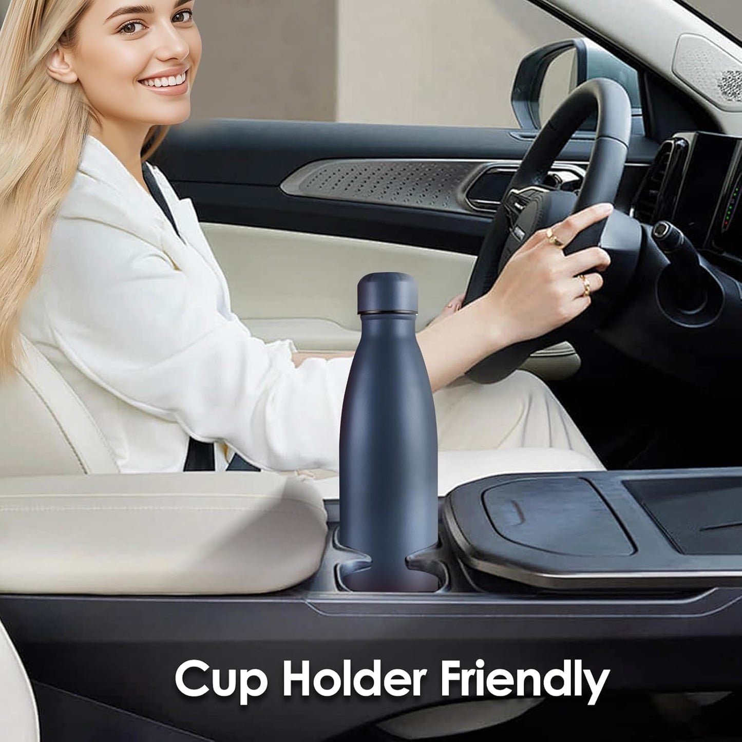 25oz Cola-Bottle Shaped Stainless Steel Leak-proof Water Bottle,Double Wall Vacuum Insulated Metal,Travel Mug For Sports Indoors & Outdoors,BPA-Free School Kids Flasks,Navy(1 Pack)