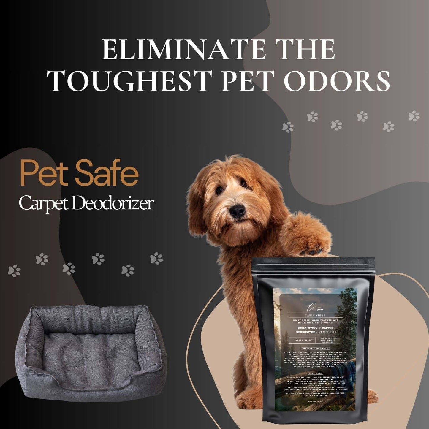 Cabin Vibes Carpet Freshener Powder Refill 36 oz | Powerful Odor Eliminator for Home | Upholstery Deodorizer | Carpet Deodorizer | Pet Urine | Cat Litter Box