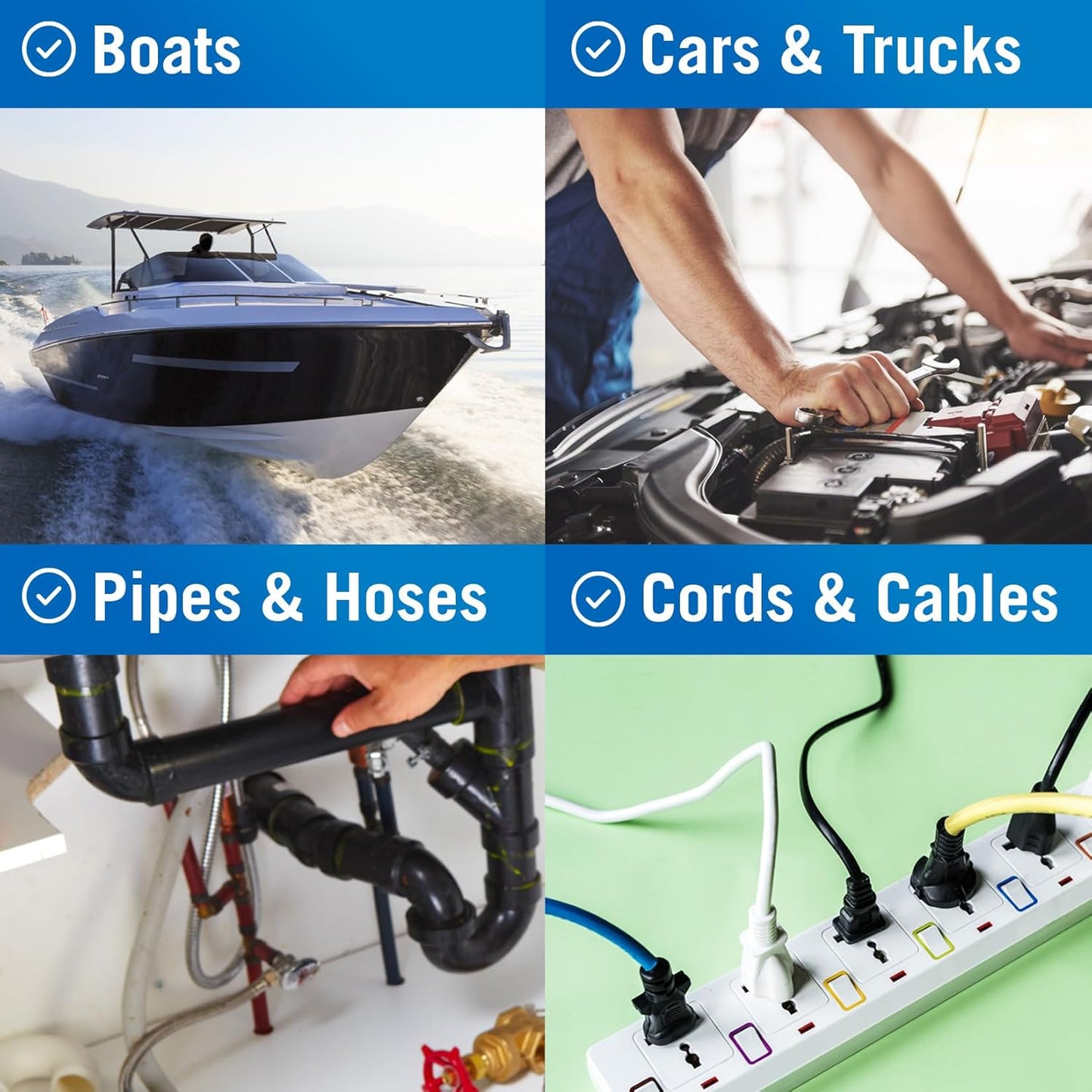 Black Heavy Duty Silicone Tape, Self-Fusing Rubber Hose and Plumbing Water Pipe Repair Seal, Coax Electrical or Waterproof Tape for Leaks, 15ft