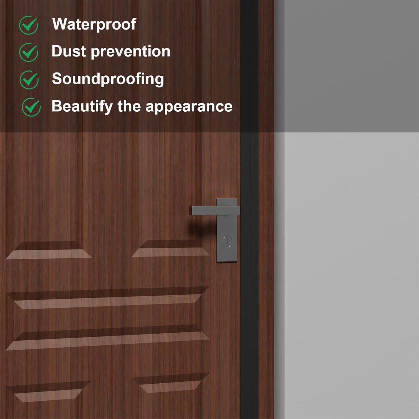 Weather Stripping Door Seal, Silicone Strip for Frame and Gaps Draft Stopper,Glass Shower Door Sweep, Black, 20 Feet x 3 Inch