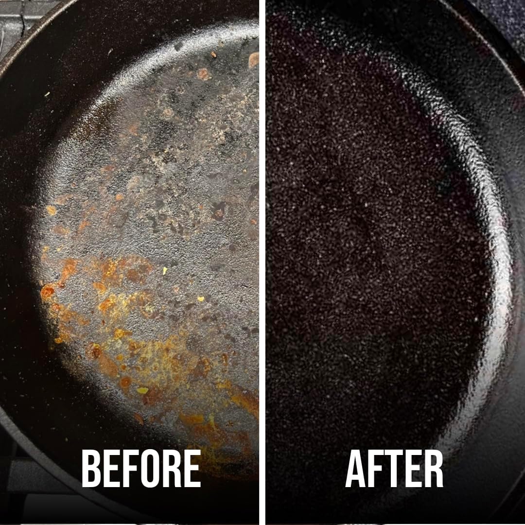 Knapp Made CM Scrubber 9"x6" Small Ring Cast Iron Scrubber - Cast Iron Cleaner for Hard Anodized Cookware, Pre-Seasoned Pans, Dutch Ovens, Iron Pans, Grills and Skillet. Chain Mail Scrubber Cast Iron