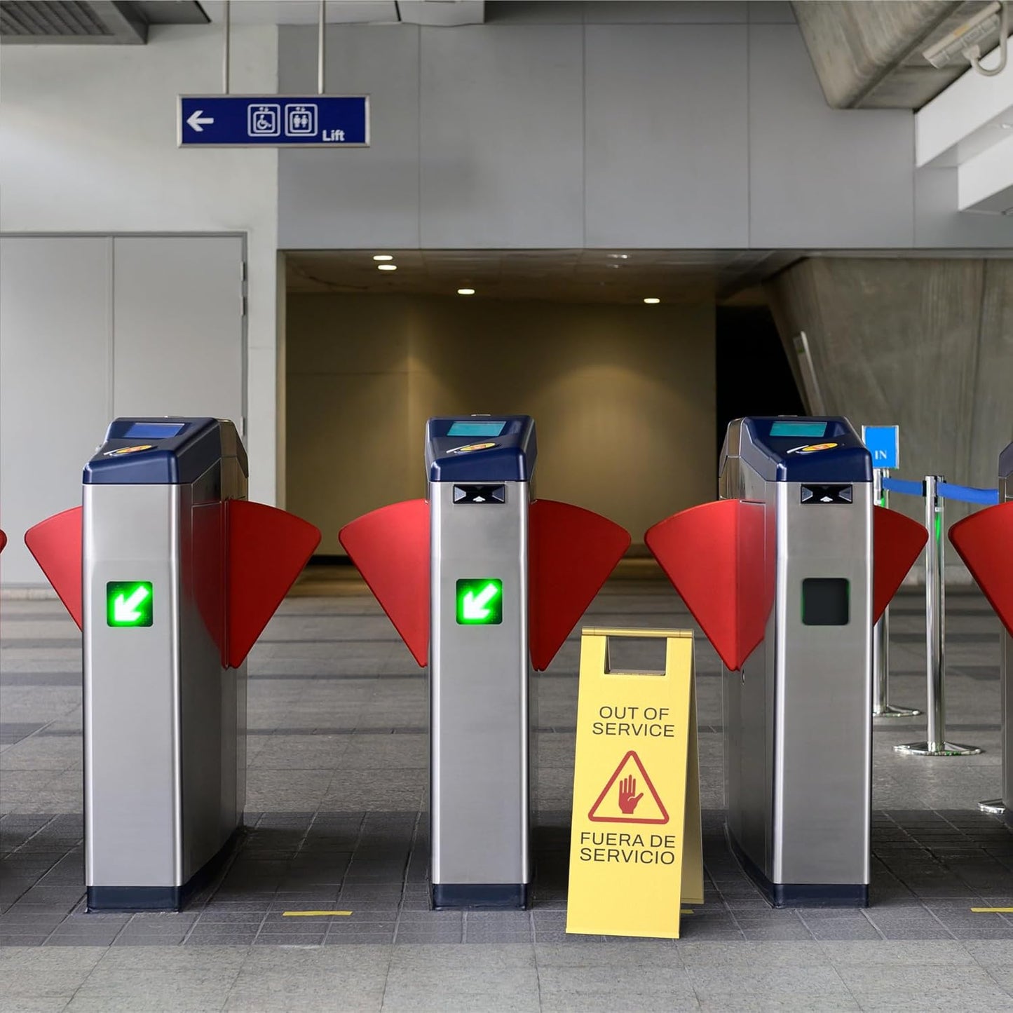 Stainless Steel Out of Service Sign Portable Foldable Sign 2-Pack (Gold)