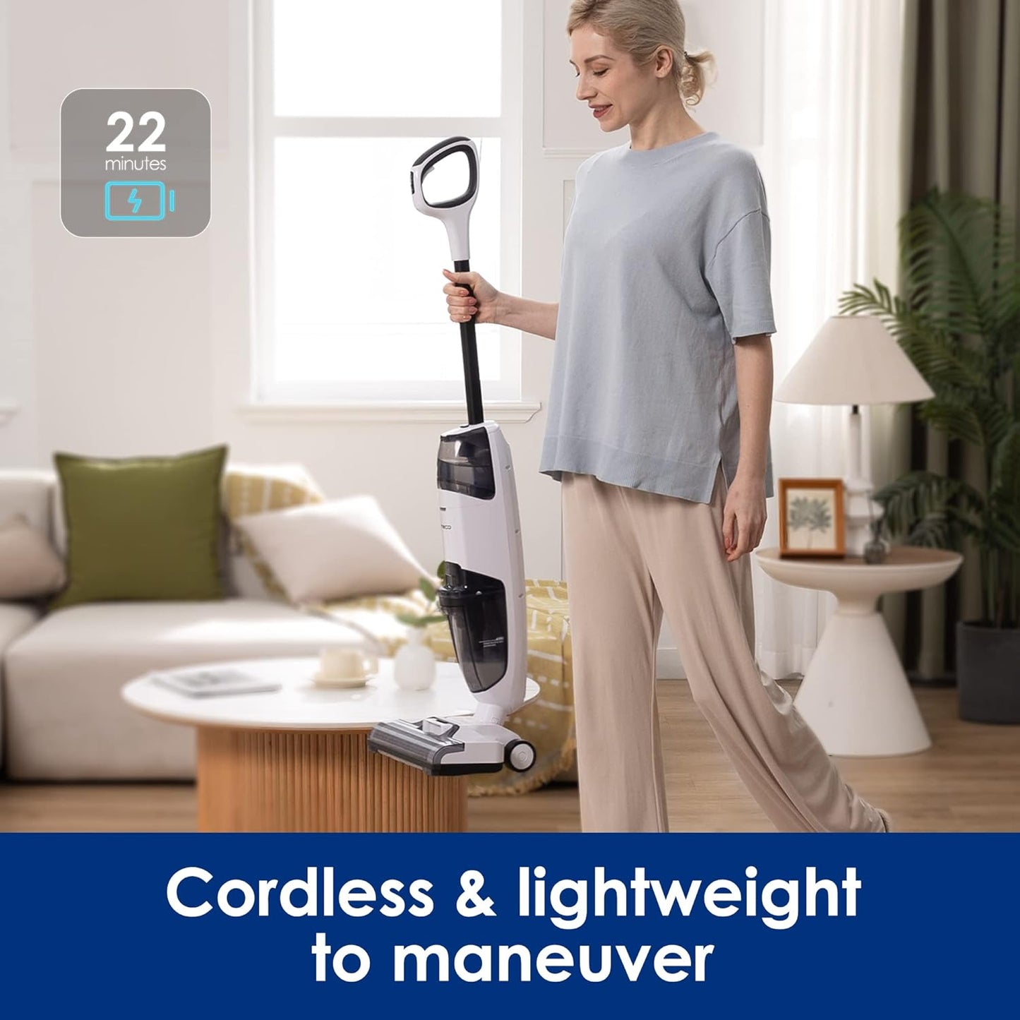 Tineco iFLOOR 2 Complete Cordless Wet Dry Vacuum Floor Cleaner and Mop, One-Step Cleaning for Hard Floors, Great for Sticky Messes and Pet Hair