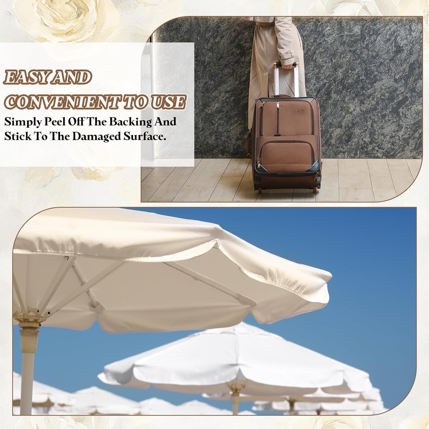 PATIKIL Linen Repair Patch, 8 x 11 Inch Self-Adhesive Linen Fabric Repair Patches for Sofa Couch Clothes Handbag Tents Car Seats Furniture, Beige