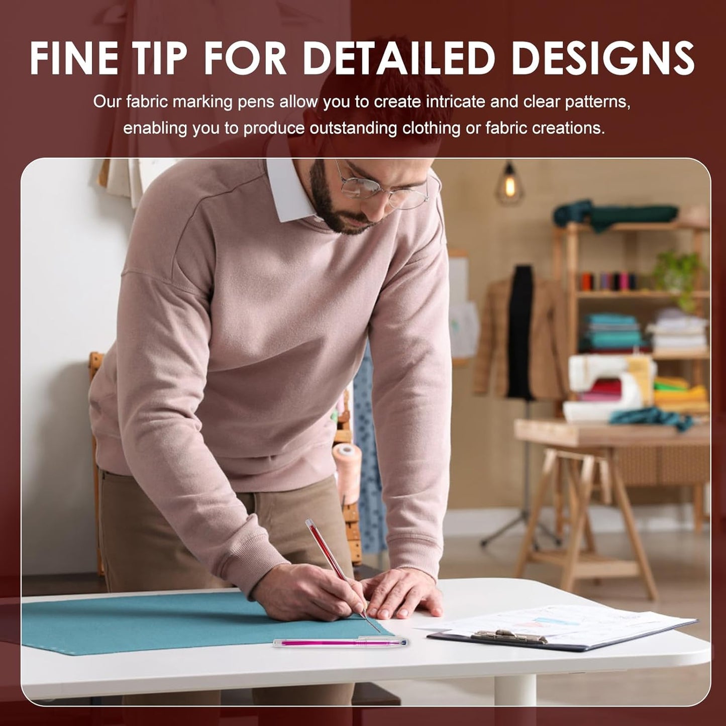 36pcs Heat Erasable Pens for Fabric, Assorted Colors, Fabric Pens for Sewing Erasable for Quilting Sewing DIY Dressmaking Fabrics Tailors Chalk