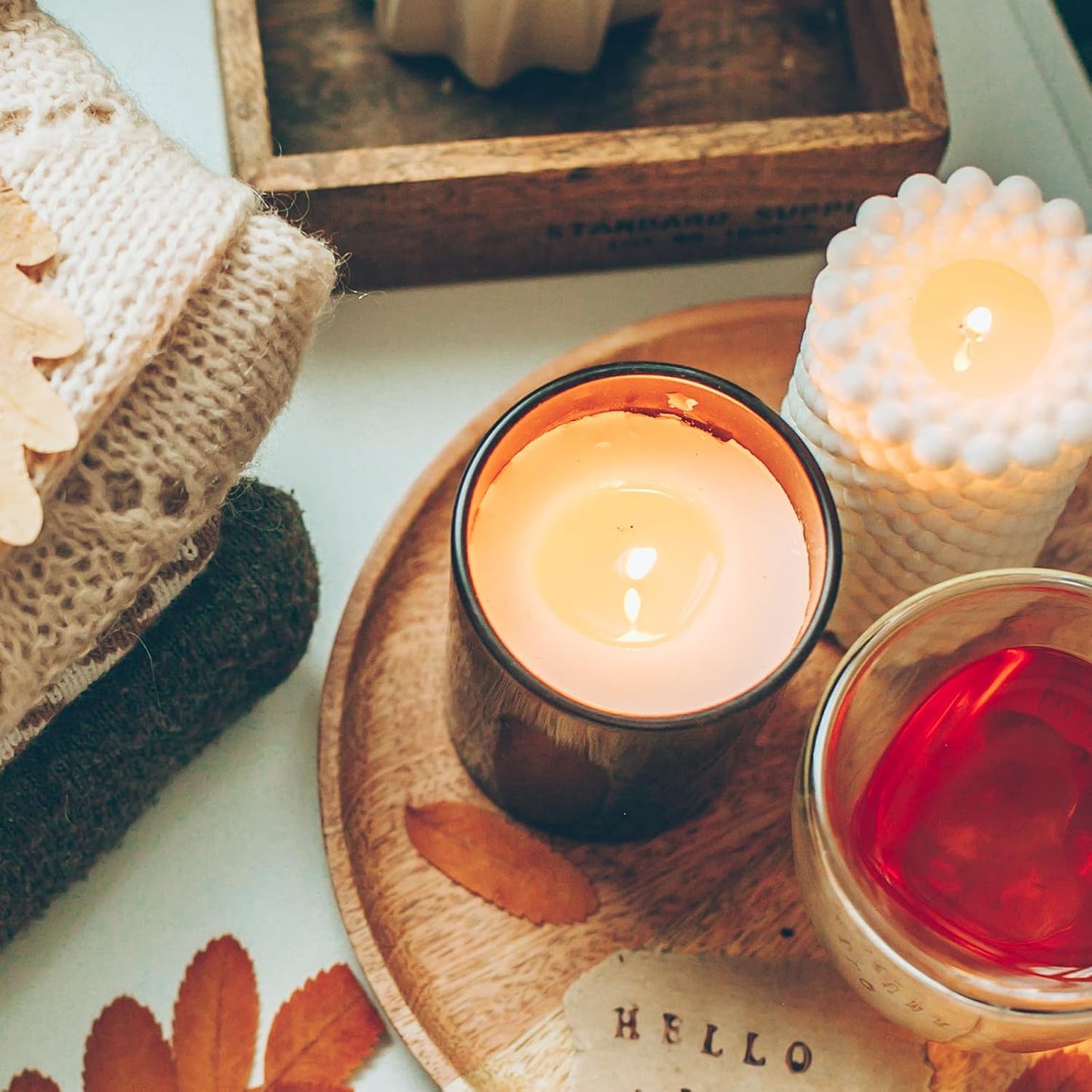 Thick Candle Jars for Making Candles 12 Pcs, 7 OZ Empty Jars with Wood Lids for Candle Making, Sample Container, Black