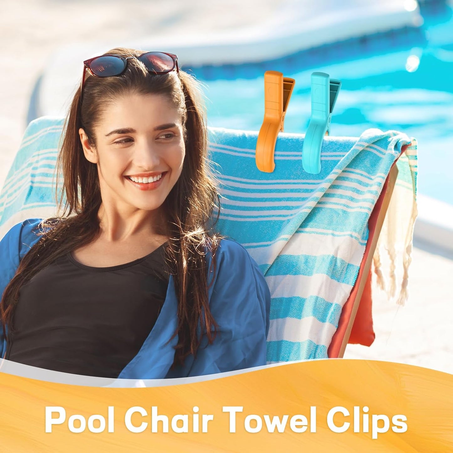 Senbowe 12 Pcs Beach Towel Clips for Beach Chairs, Towel Holder Clips for Chair Pool on Cruise,Heavy Duty Clothes Pins, Plastic Strong Beach Chair Clips to Keep Your Towel from Blowing Away,4 Colors