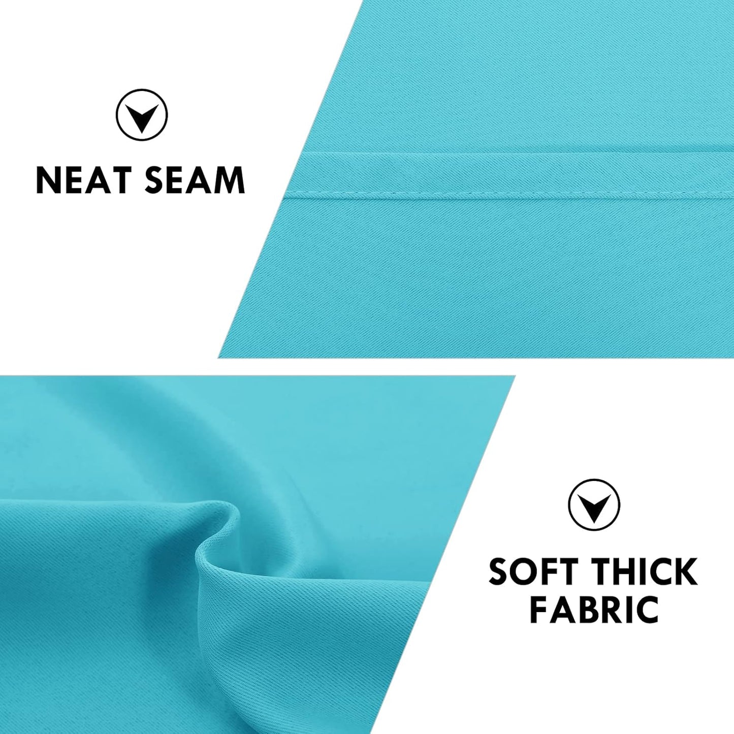 DWCN Blackout Curtains for Bedroom – Rod Pocket Thermal Insulated Noise Reducing Noise Reducing Drapes for Living Room, W 60 x L 63 Inch, 2 Panels, Turquoise