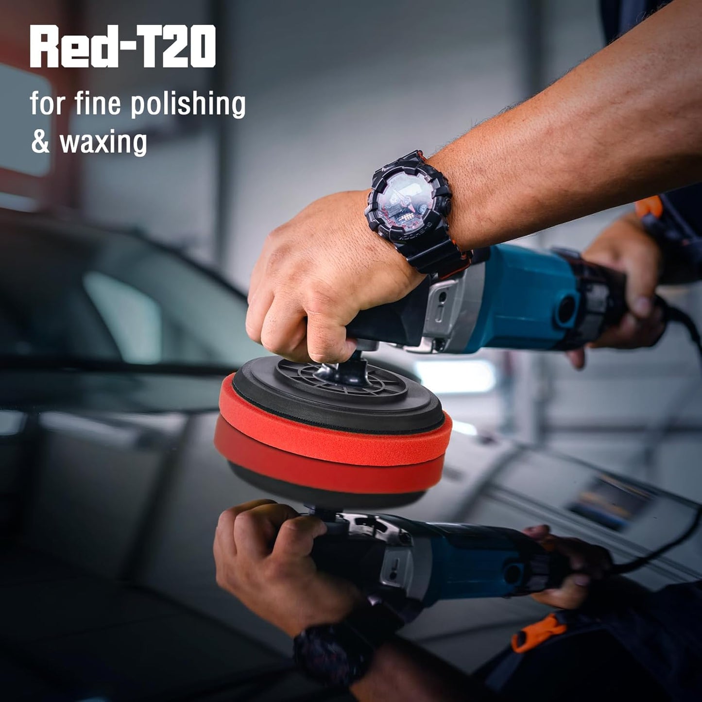 6 Inch Polishing Pad - 3Pcs Red Polishing Pad - 6.5 Inch Face for 6 Inch 150mm Backing Plate - Ultimate Compounding & Waxing Sponge Pads for Car Buffer Boat Polisher Compounding, Polishing & Waxing