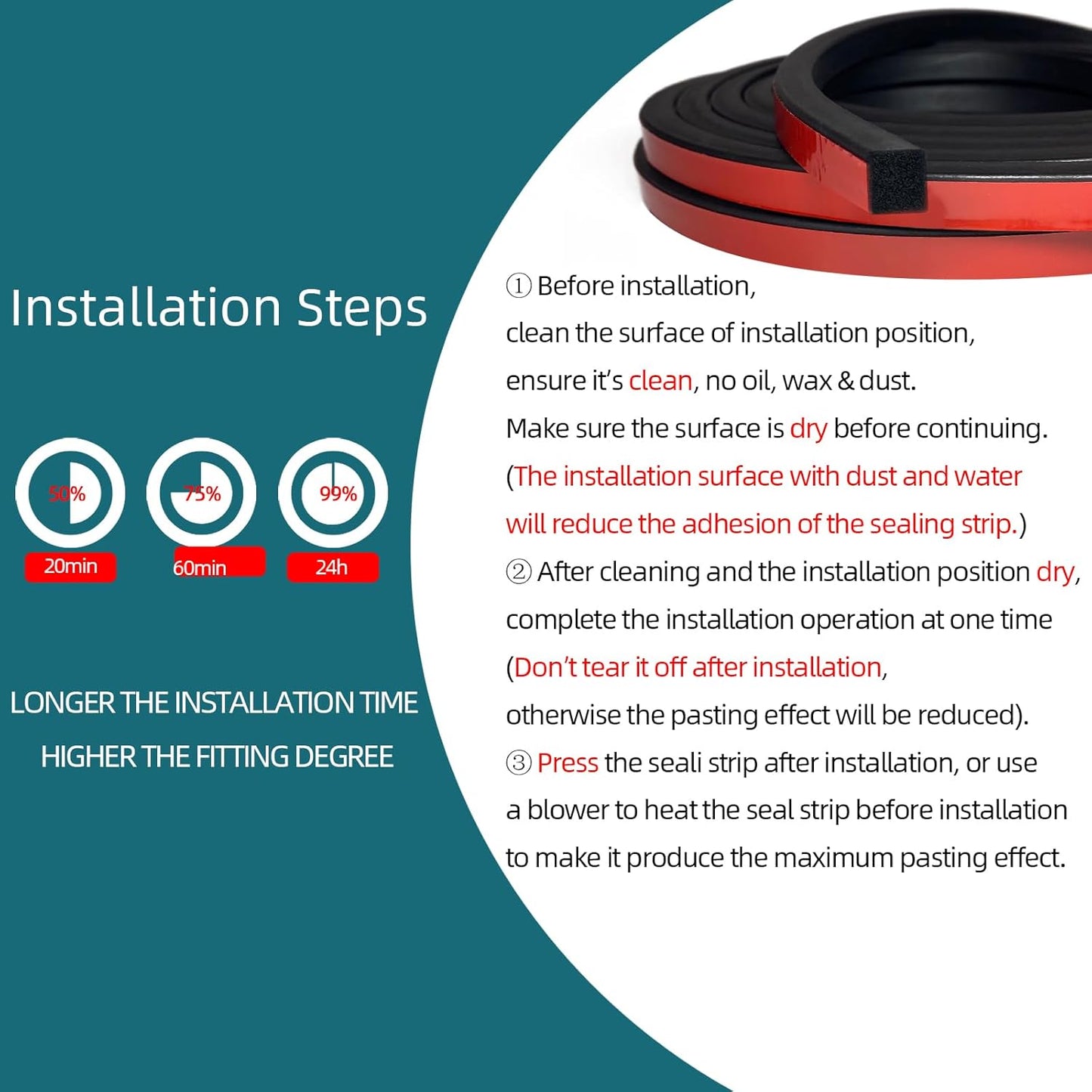 Solid Rectangle Rubber Seal with High Tack Self-Adhesive Tape, EPDM Foam Rubber Weather Stripping for Boat, Auto, RV, Marine, Garage Doors/Window Seal, Black(26Feet)