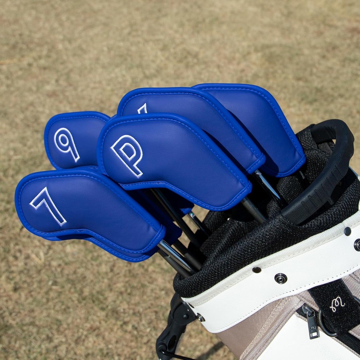 Montela Golf Iron Covers,Golf Iron Head Covers Leather Golf Iron Covers Set 9pcs Golf Iron Headcovers,Golf Club Head Covers for Iron Club Fit All Brands Titleist,Callaway,Taylormade