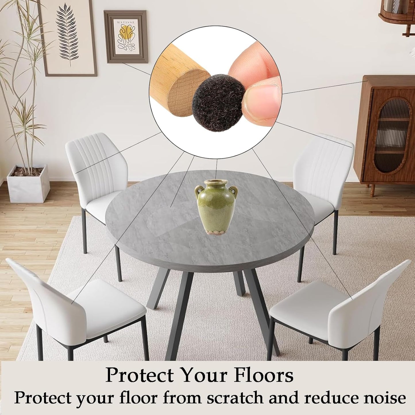 Fursafe&Q Felt Furniture Pads, Furniture Felt Pads for Hardwood Floors -Self Adhesive Chair Leg Floor Protectors, Protect Your Floors from Nicks, Bumps and Scratch, 201 Pcs Brown Beige Chair Feet