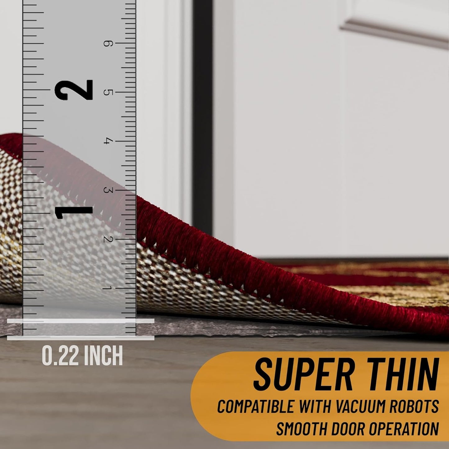 Ottomanson 7' x 8' Non-Slip Rug Pad Gripper 1/4 Inch Thick Dual Surface Felt + Rubber Gripper - Safe for All Floors, Brown