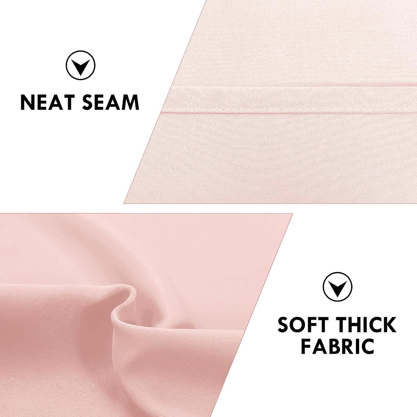 DWCN Blackout Curtains for Living Room Thermal Insulated, Energy Saving & Noise Reducing Bedroom Curtains, Blush Pink, W 70x L 84 Inch, Set of 2 Rod Pocket Curtain Panels