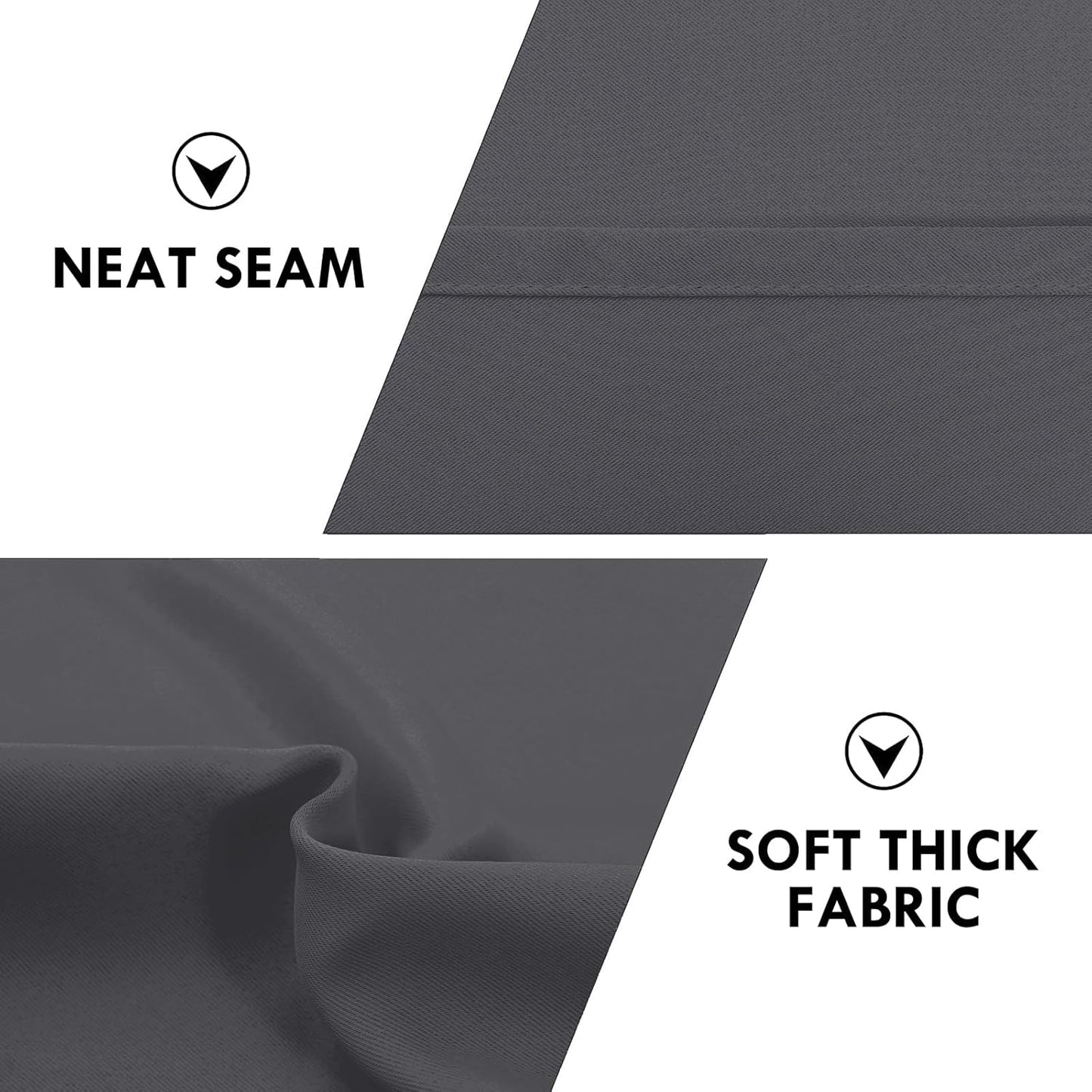 DWCN Bedroom Blackout Curtains 70 x 84 Inches Length 2 Panels Set, Solid Thermal Insulated Energy Saving Rod Pocket Window Treatment Curtains Blackout Drapes (W70 x L84 Inch, Dark Grey)