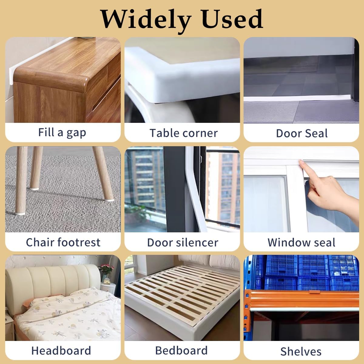 Weather Stripping Door Seal White,Self Adhesive Foam Tape,Window Insulation Weatherproof Gasket Tape for Doors and Windows,1.18 Inch Wide X 1/4 Inch Thick,2 Rolls Total 32.8Ft