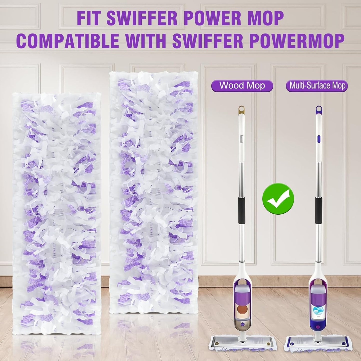40 Pack Disposable Power Mop Refills Pads Compatible with Swiffer Power Mop,Spray Wet Pads Refill,Disposable Spray Mopping Pads Refills for Multi-Surface Floor Cleaning