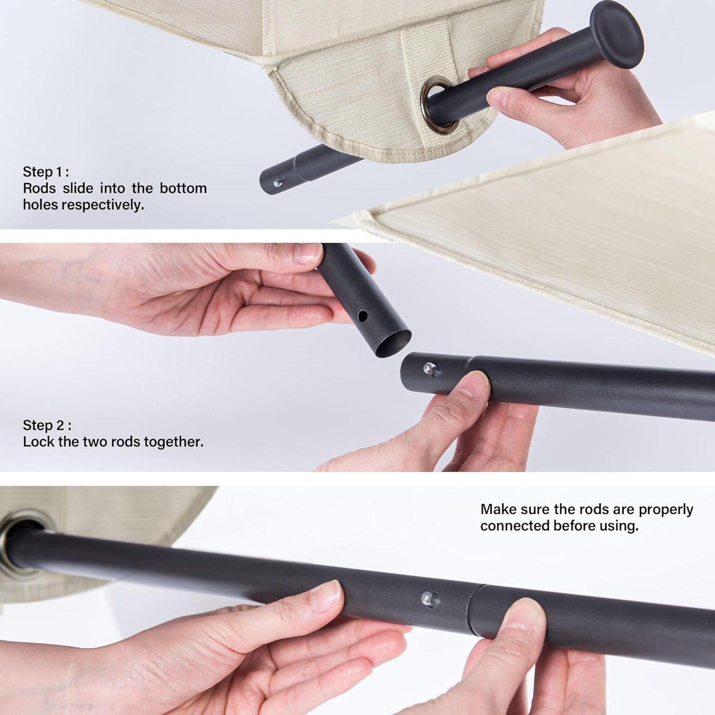 StorageWorks Hanging Closet Organizer with Metal Rod, 4-Section Closet Organizers and Storage, Collapsible Hanging Shelves for Baby Clothes, Shoes, Sweater Storage, Brown and Beige