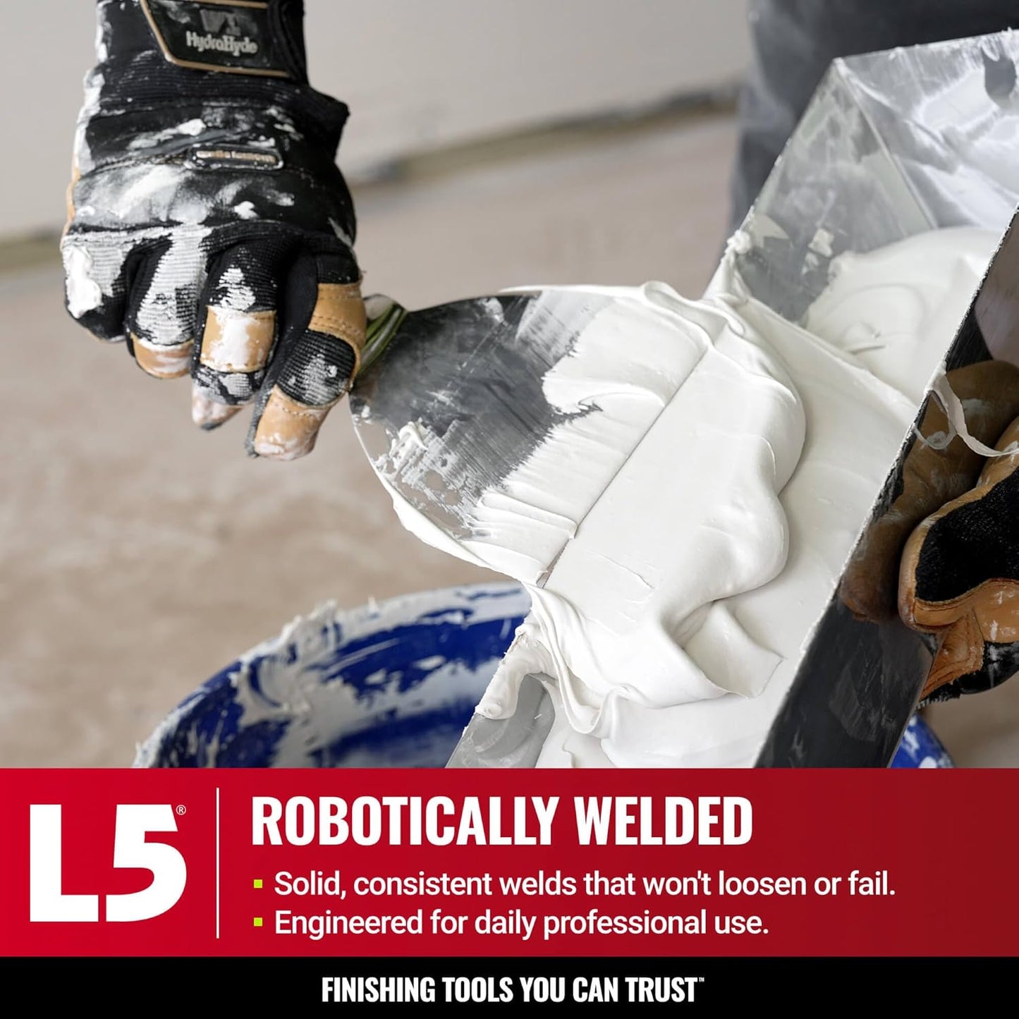 4" All Stainless Steel Joint Knife - LEVEL5 | Professional Grade Putty Blade, Premium Polished All-Metal, Precision Ground Edge, Ergonomic, Corrosion Resistant | 5-404