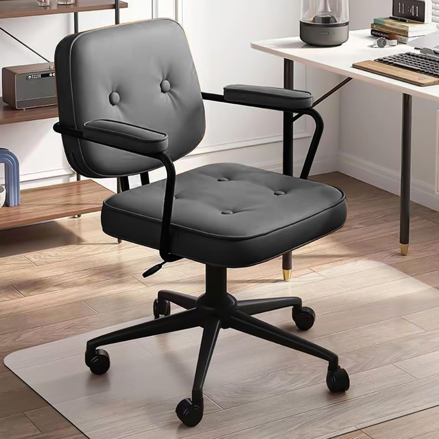 Kuyal Chair Mat for Hardwood Floor,46 x 53 inches Rectangle Desk Durable Wood/Tile Protection Mat for Rolling Chairs, Non-Studded Bottom