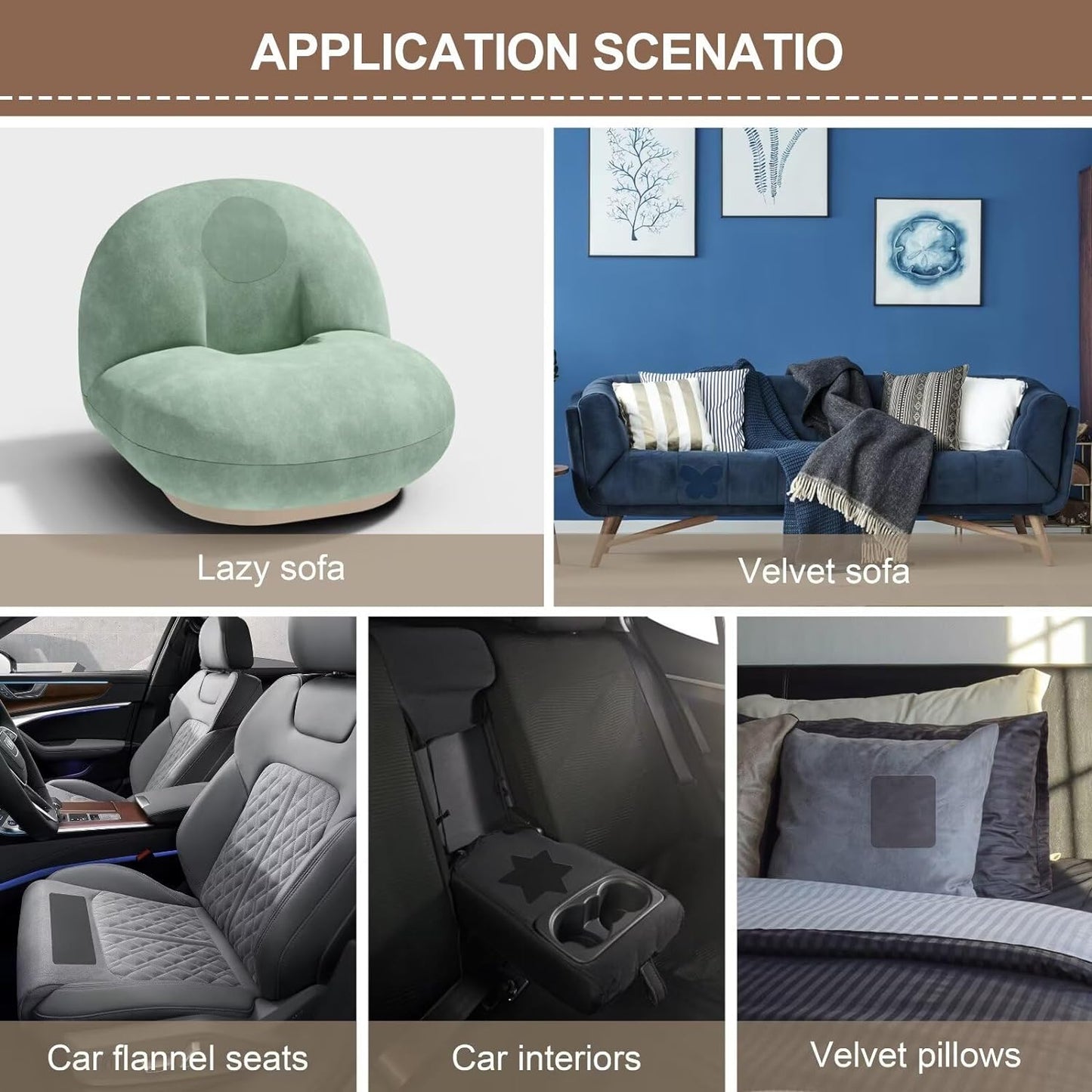 Azobur Fabric Couch Repair Patch 8.3 x 11 inches,Self-Adhesive Fabric Repair Patch for Furniture,Handbag,Sofa,Car Seats-(Dark Brown)