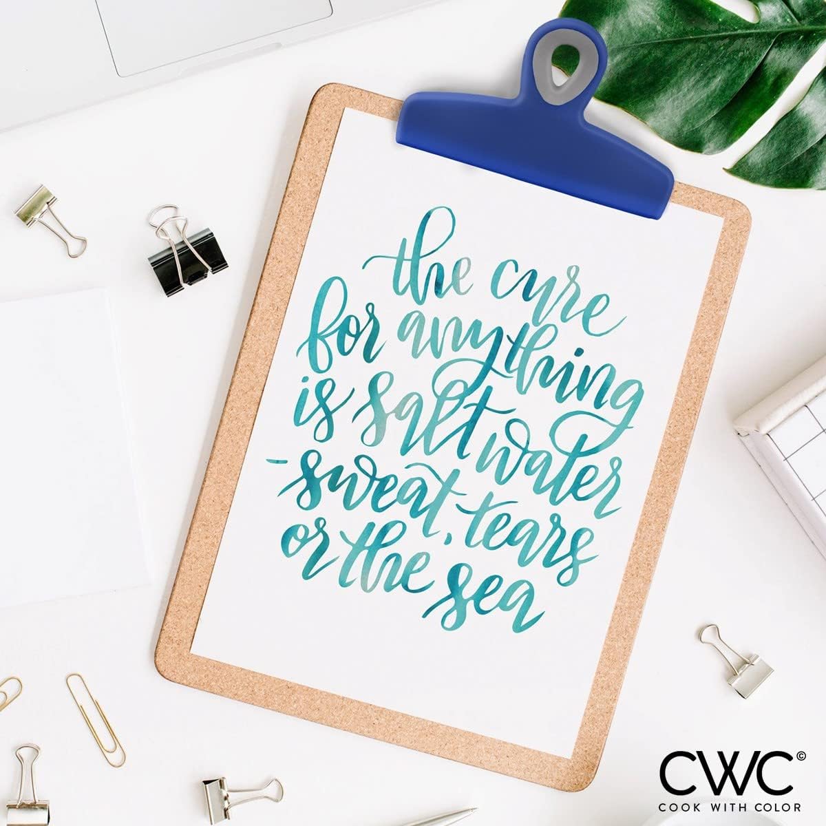 COOK WITH COLOR Bag Clips - Heavy Duty Chip Clip and Refrigerator Magnet Clips for Food Storage with Air Tight Seal Grip, Blue, Pack of 8