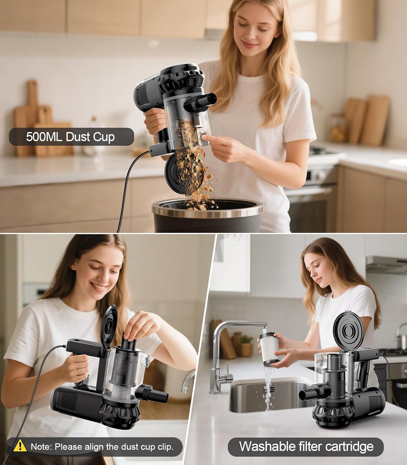 qimedo Corded Stick Vacuum Cleaner C1, 600W Plug in Stick Vacuum Cleaner for Home, Best Handheld Vacuum with Cord, Lightweight Vacuum Cleaners for Hard Floor, Carpet,Pet Hair