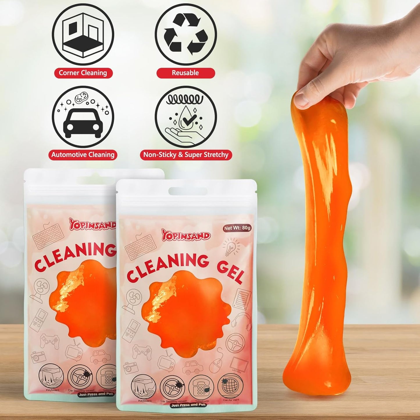 Car Cleaning Gel, 2 Pack Car Cleaning Putty, Universal Auto Deatiling Tools, Reusable Interior Cleaner for Car Keyboard Air Vent, Car Slime Cleaner Dust Cleaning Gel