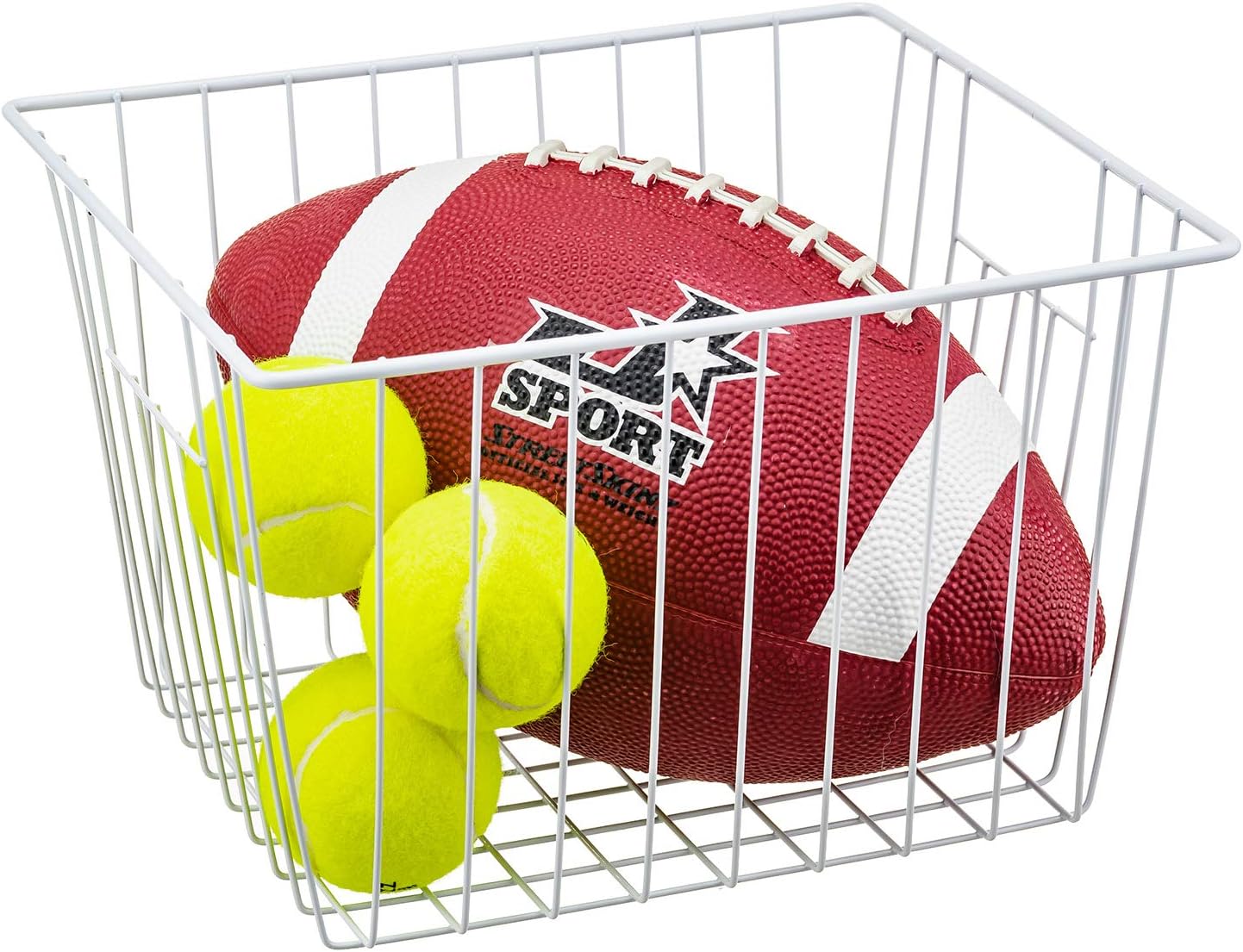 Upright Freezer Organizer Bins, Freezer Baskets for 14, 15 cu.ft Standup Freezer, Wire Storage Baskets with Built-in Handles for Frozen Foods, Snacks, Vegetables, Fruits and More, 4Pcs , White