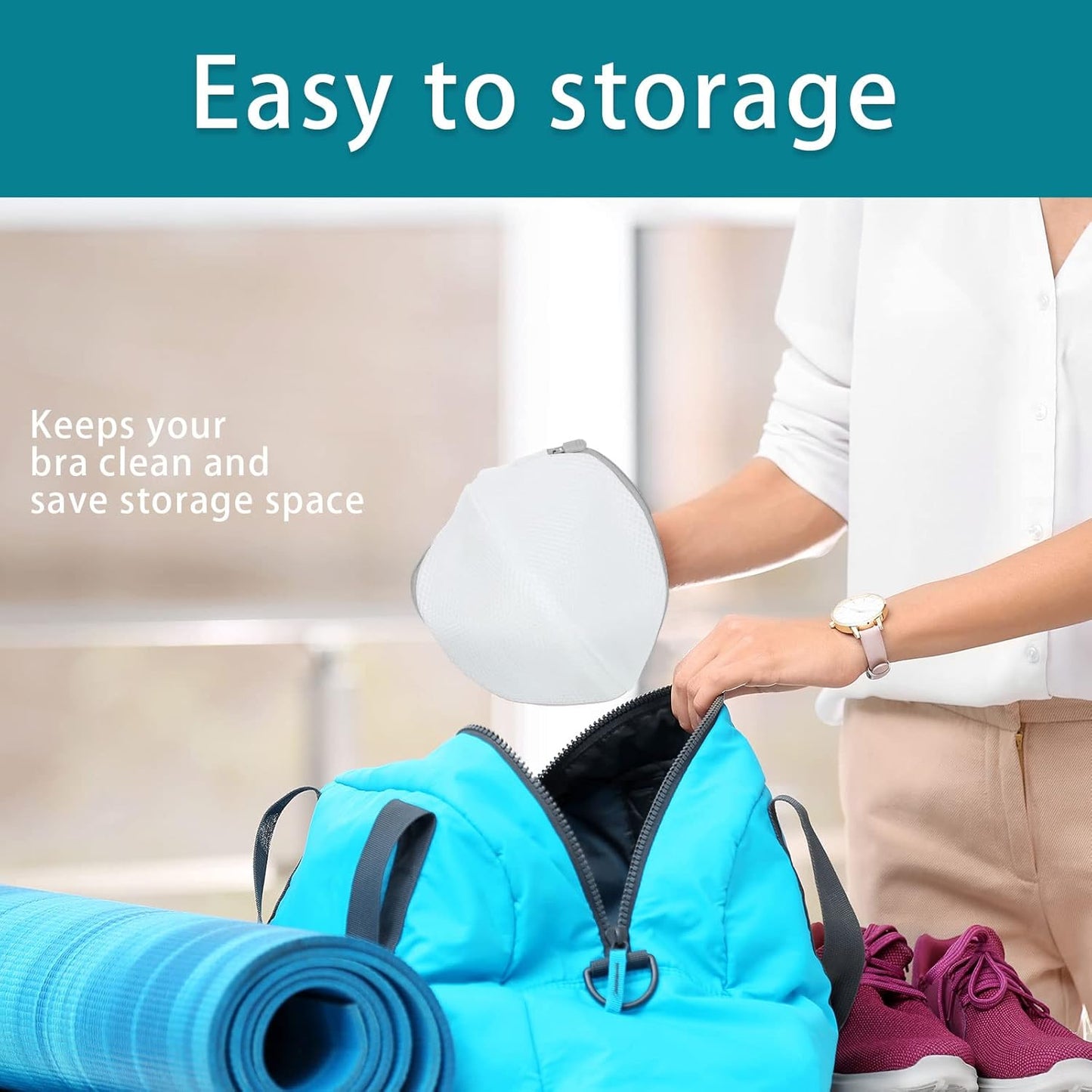 Shappy 6 Pieces Bra Washing Bag for Laundry Mesh Wash Lingerie Underwear Brassiere Washing Bags with Zipper for Women Laundry Storage(7.87 Inch,Gray)