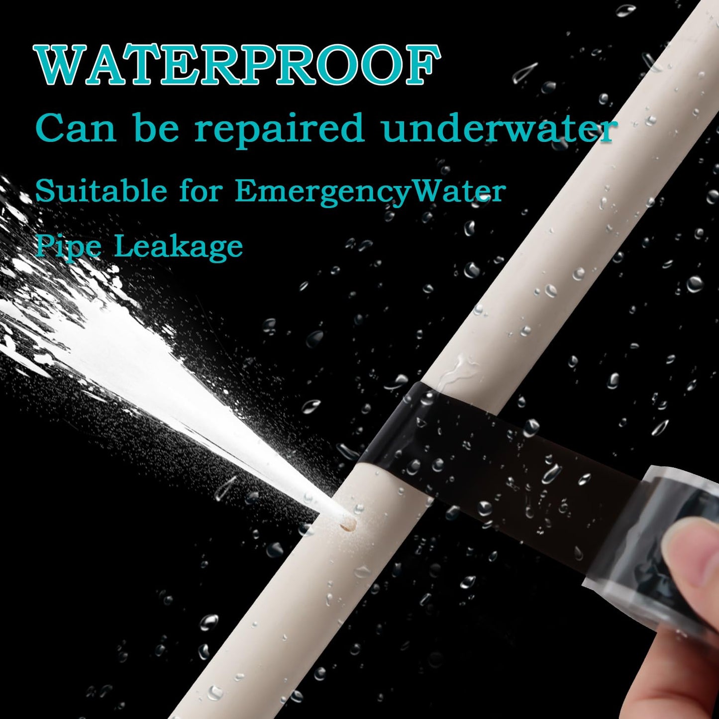 Self Fusing Silicone Tape 1 in x 5' Black Waterproof Rubber Leak Proof Sealing Silicone Rubber Self-amalgamating Tape for Emergency Hot and Cold Water Pipe Repairs and Tool Fixation