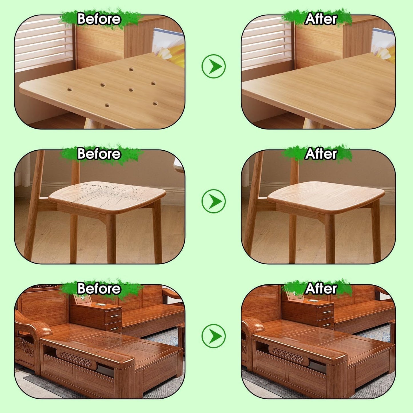 Furniture Markers Touch Up, 20 Colors Wood Filler Sticks, Wood Wax Crayons for Repairing Scratches, Scuffs, Cracks, Holes on Furniture, Floors, Cabinets, Tables, and Doors - Light Color Series