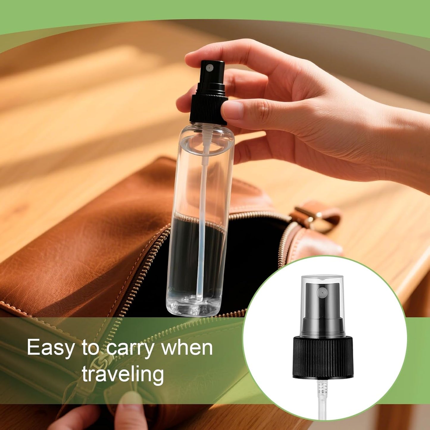 8Pcs Spray Nozzle for Bottles, Durabble Easy-to-use Spray Can nozzles, Spray Bottle Nozzle Replacement with Plastic Dip Tube for Cleaning Solutions (Black)