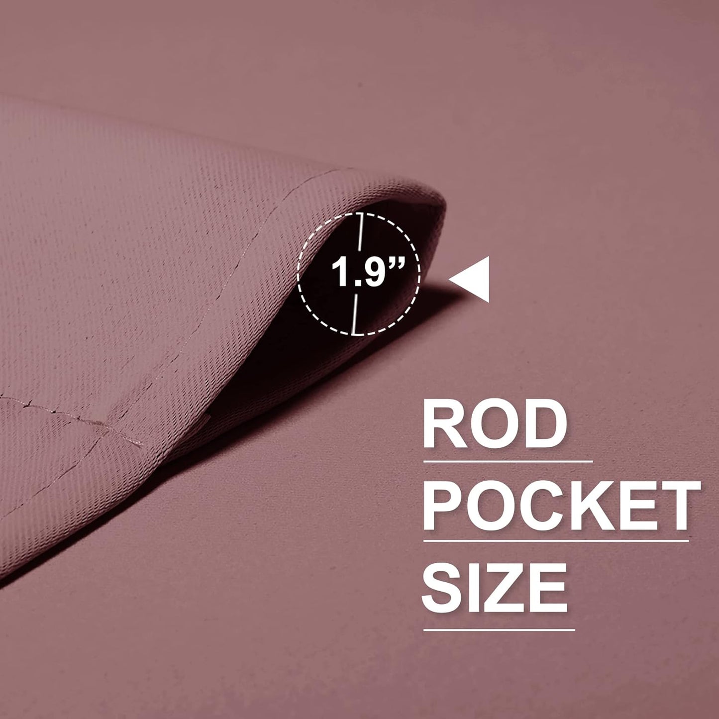 RYB HOME Blackout Curtains for Bedroom - Thermal Insulating Privacy Window Curtains for Kids Nursey Dining Bathroom Home Office Decor, Width 42 x Length 45 inches, Dusty Rose, 2 Panels