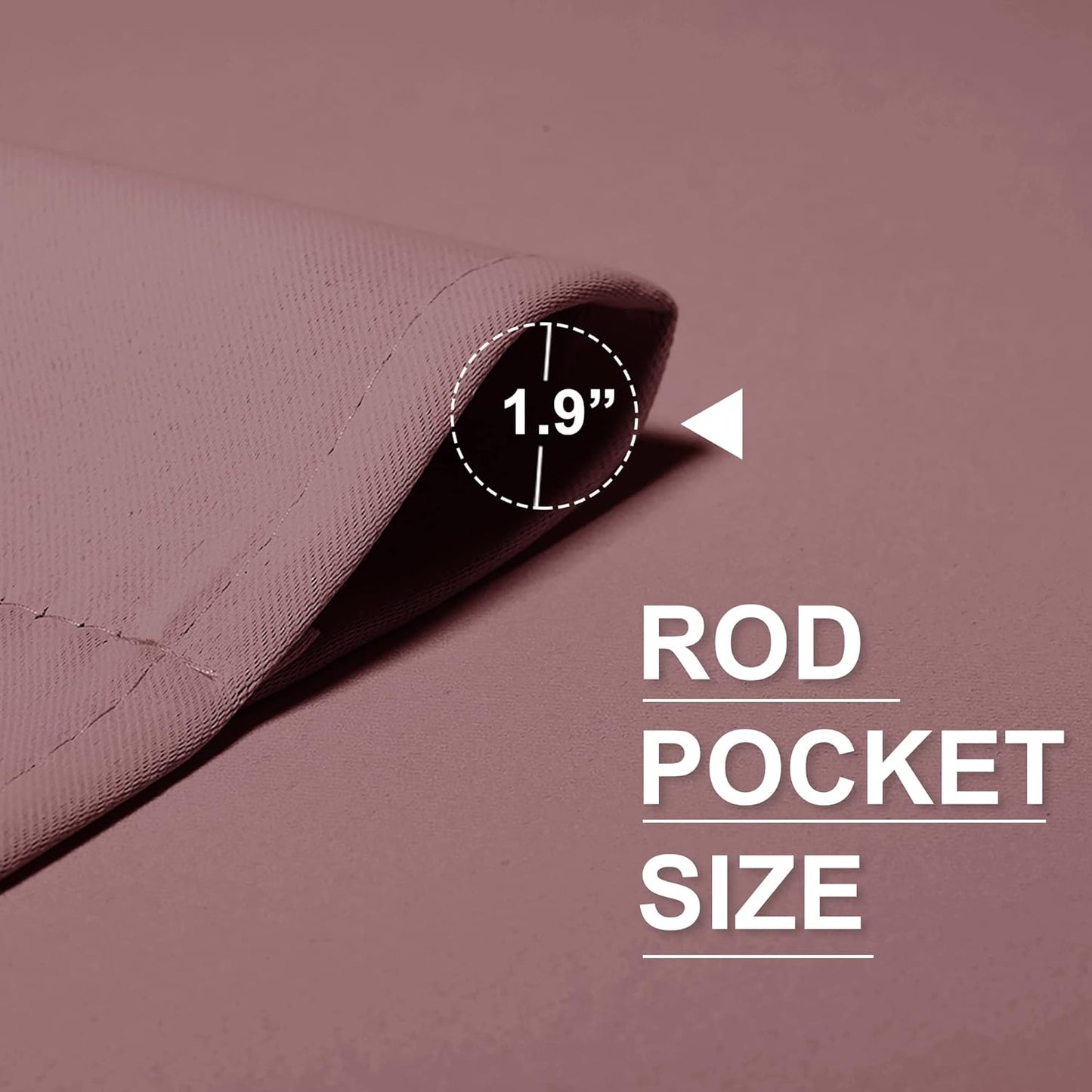 RYB HOME Living Room Curtains Blackout - Light Block Energy Efficiency Small Window Treatment Drapes for Kitchen Dining Baby Nursery Farmhouse Decor, W 42 x L 72 inch, Dusty Rose, 2 Panels