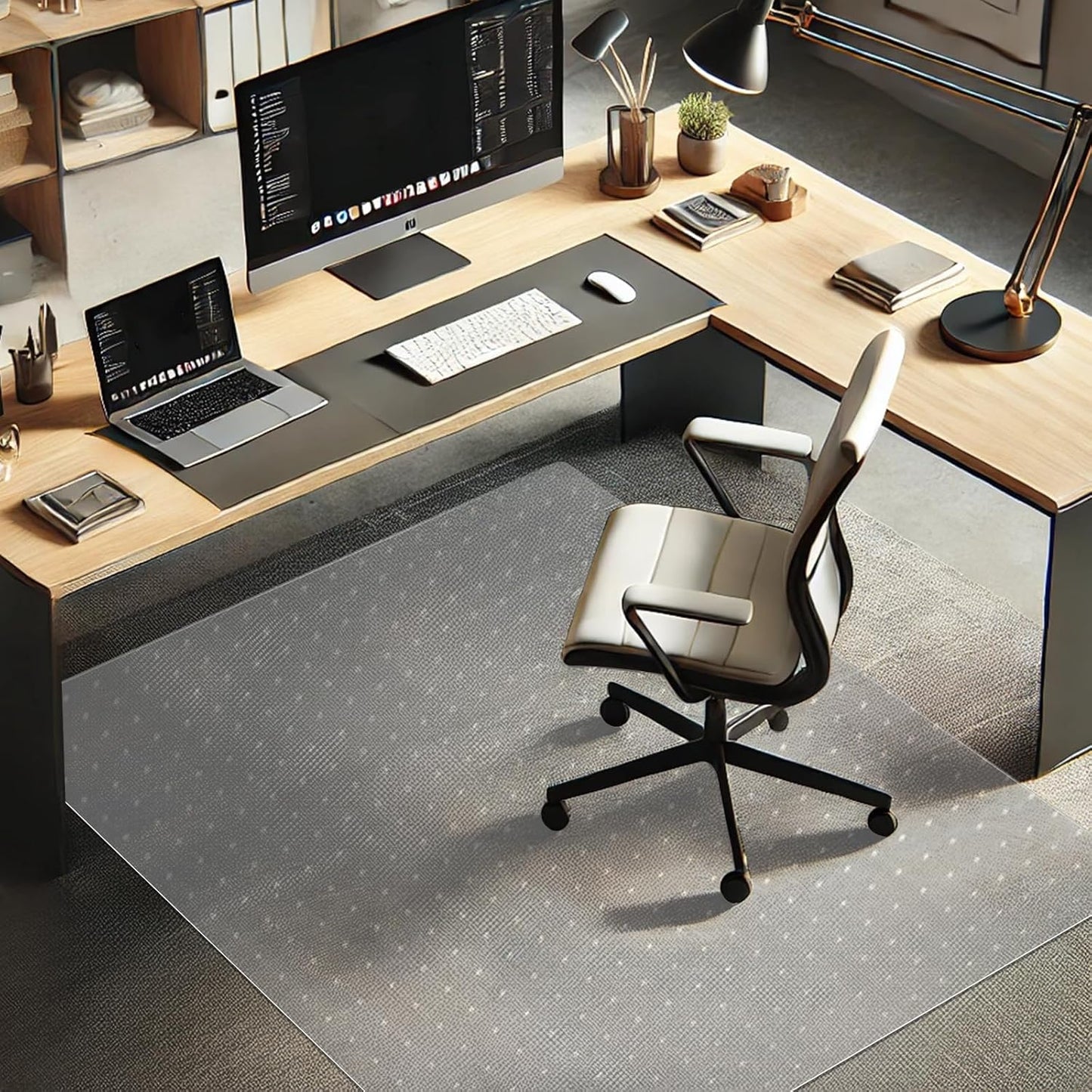 Azadx Chair Mat for Carpet 60"x 36" Large Chair Mats for Carpeted Floors, Office Chair Mats for Carpet Protector Floor Mat on Low Pile Carpets Easy Glide Rolling Desk Computer Chair Mat for Home
