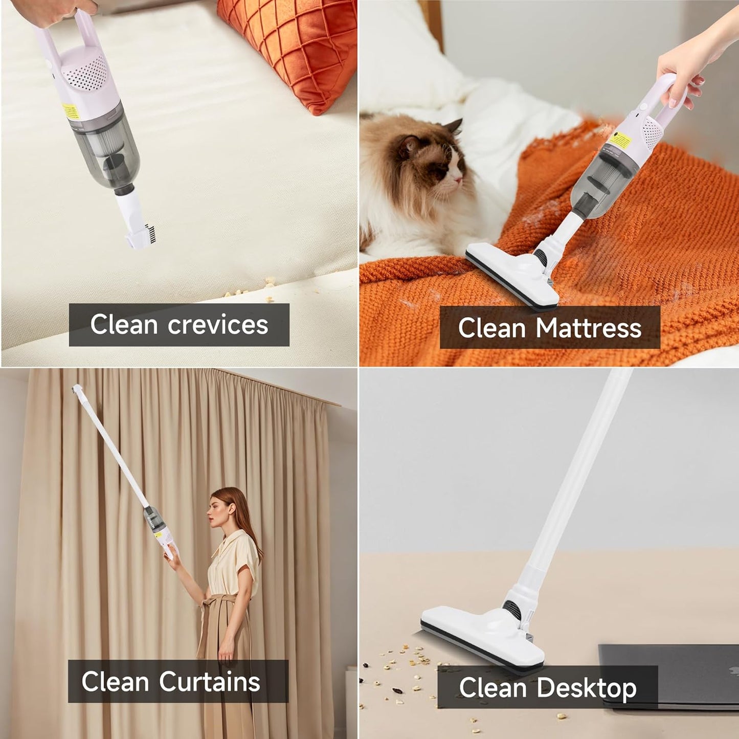 Handheld Vacuum Cleaner,Ultra-Lightweight Mini Portable Vacuums for Home, 6 in 1 Stick Vac Cleaners for Car,Pet Hair,Carpet(Green Corded