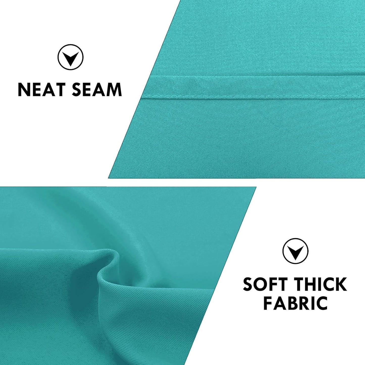 DWCN Blackout Curtains for Living Room Thermal Insulated, Energy Saving & Noise Reducing Bedroom Curtains, Peacock Blue, W 52x L 45 Inch, Set of 2 Rod Pocket Curtain Panels