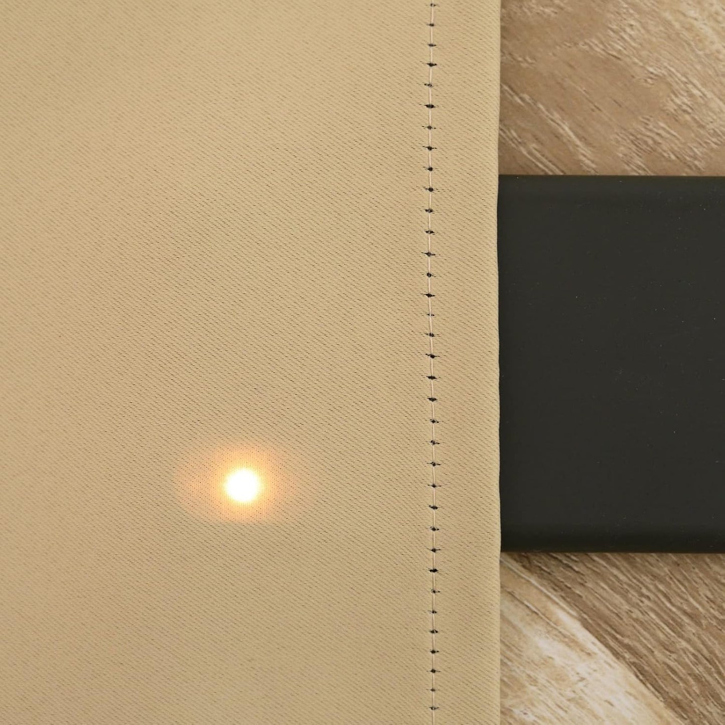 Pickluc Rod Pocket Tier Curtain - Half Blackout Curtain for Kitchen, Bathroom, Cabinet, Basement, 42 Inches Wide and 24 Inches Long, Beige, 2 Panels