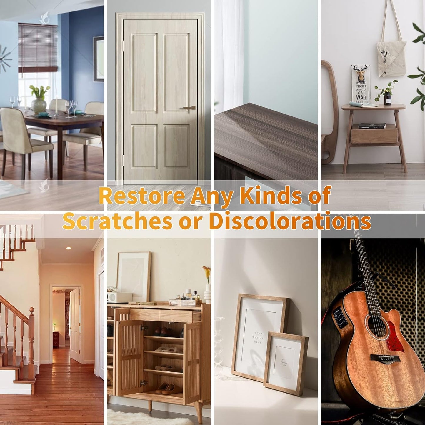 Wood Floor Scratch Repair - Set of 39 - Hardwood Floor Repair Kit Wood Filler Putty, Wood Markers Furniture Repair Kit Touch Up Pens for Scratch Stain Hole, Restore Laminate Vinyl Veneer Cabinet