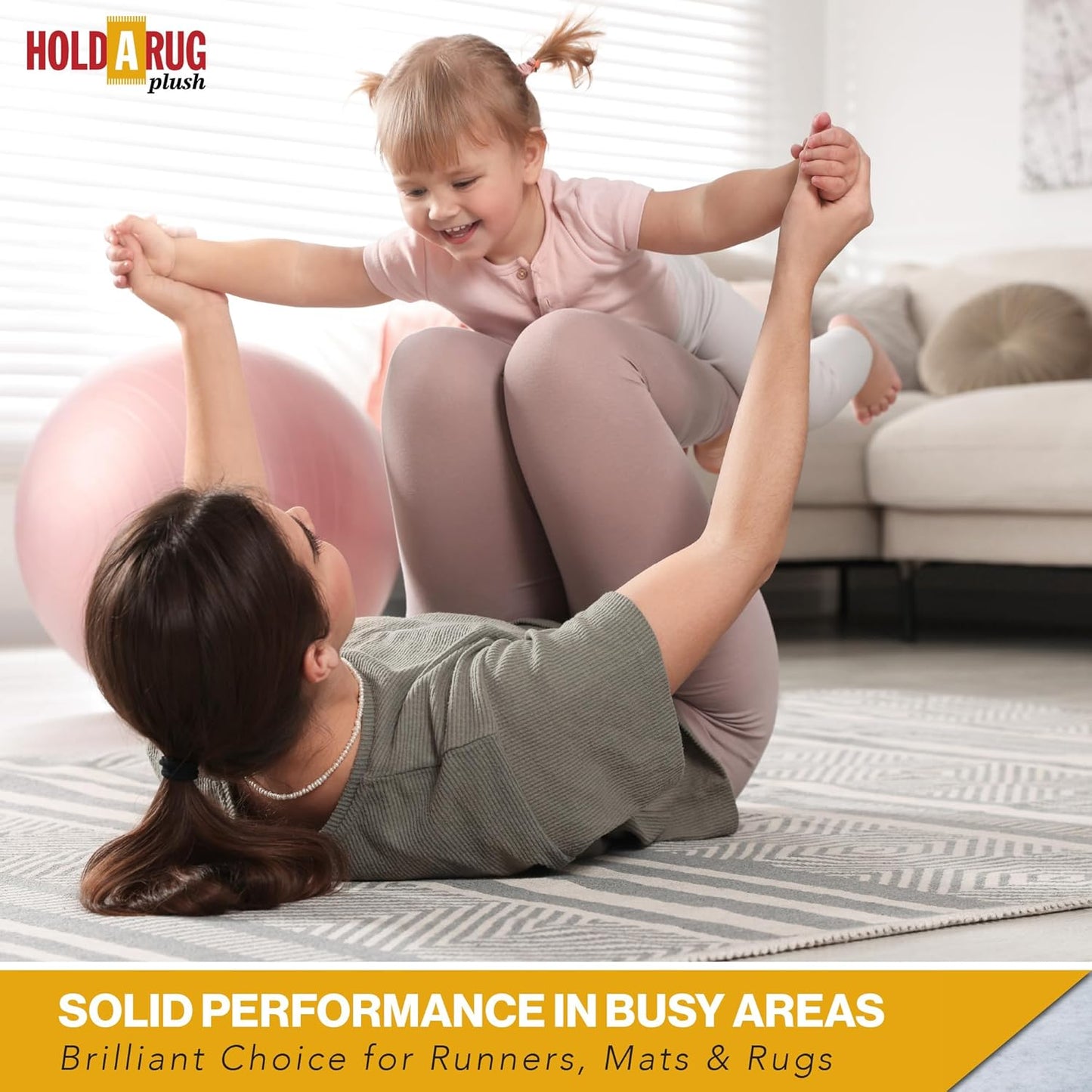 Hold-a-Rug Plush 6' Round Nonskid, Nonslip Rug Pad,Reversible Gripper, ¼ Thick, Safe for All Floors and Carpet, Keep Area Rugs Secure