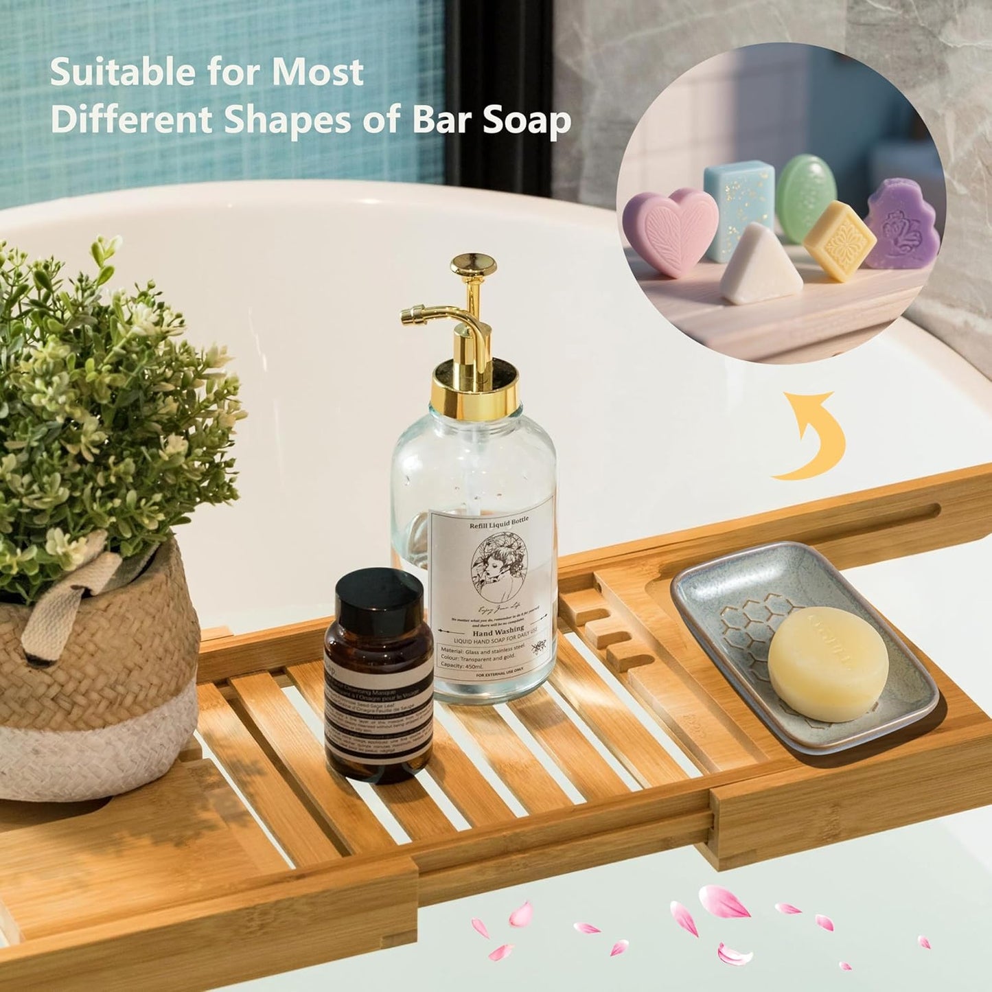 Gomakren Soap Dish for Shower, Bar Soap Holder, Ceramic Soap Dishes for Bar Soap, Sponge Holder Soap Saver Soap Tray for Bathroom Kitchen Sink, 5.5 Inch, Gray