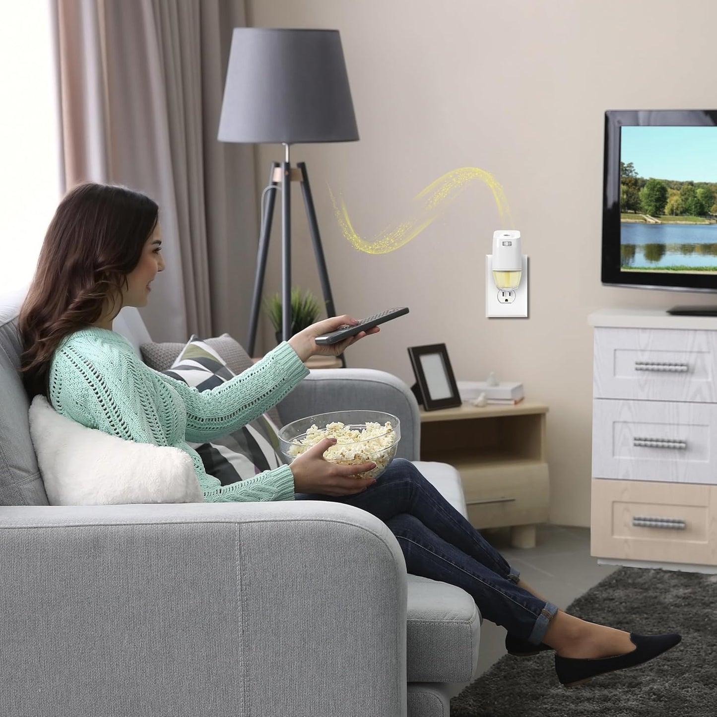 Plug-in Air Freshener Refills - Hawaiian Jasmine Cotton Scented Essential Oil Refills 6 Count Long-Lasting Fragrance - For Room and Bathroom, Compatible with Air Wick,Compatible with Glade