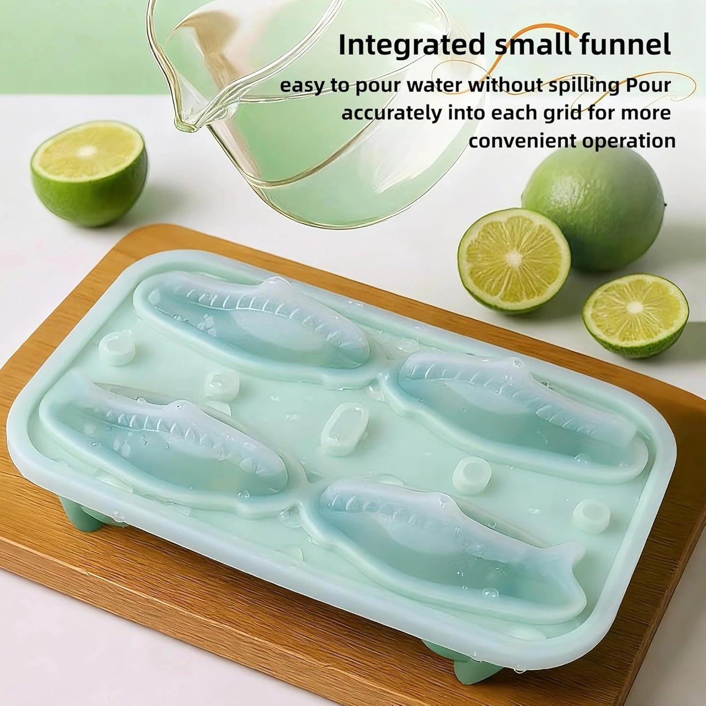 7.48inch Newly Upgraded 4-grid 3D Dinosaur Ice Tray and Covered Silicone Ice Tray, Suitable for Bars, Outdoor and Home Use (1, yellow)