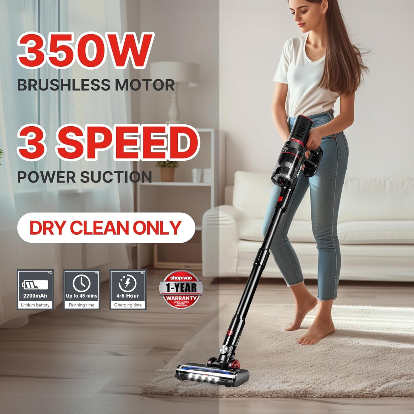 Shop-Vac Rechargeable Cordless Stick Vac
